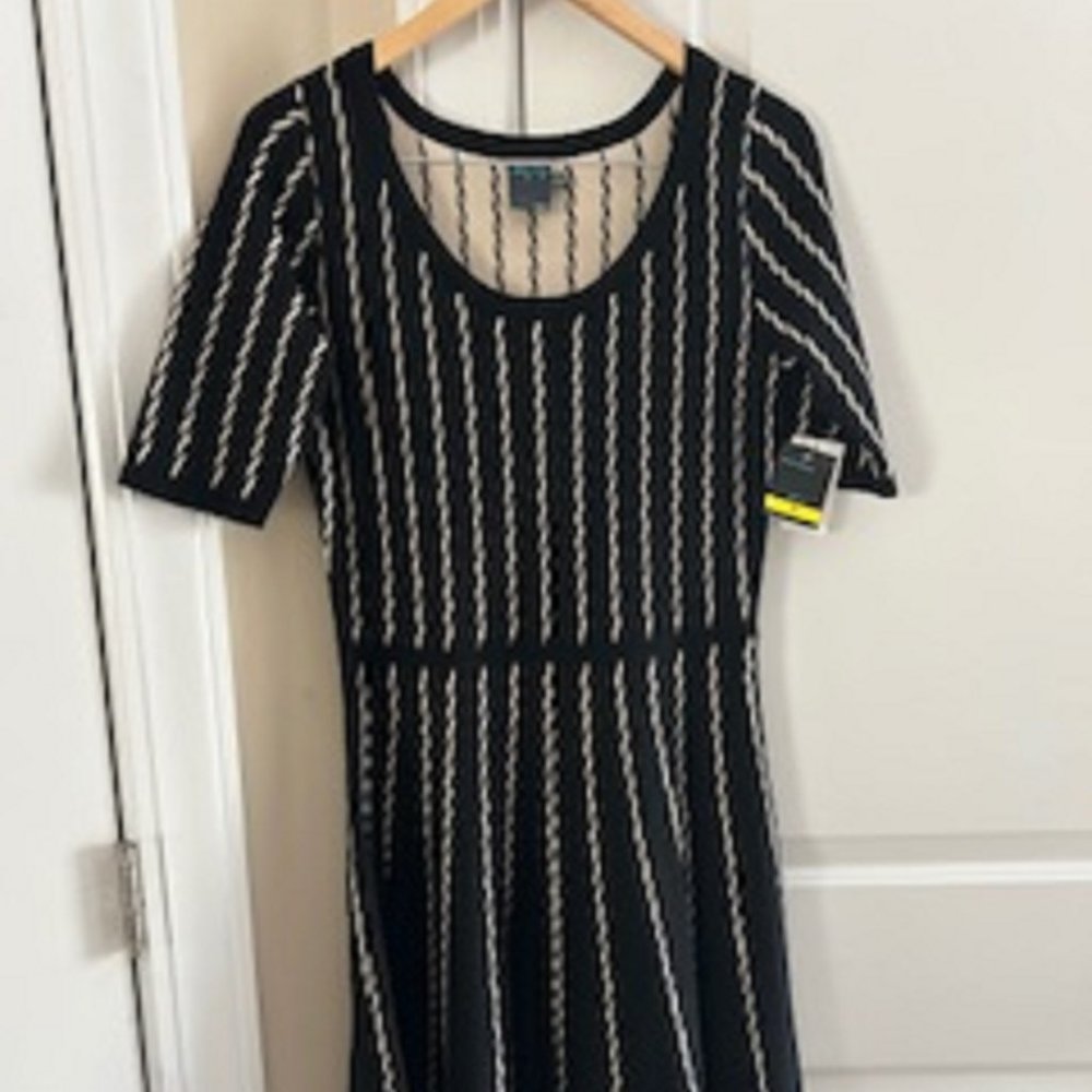 Women's Dress Black & Tan (Brand: Gabby Skye) Size M New (Stretch Material)
